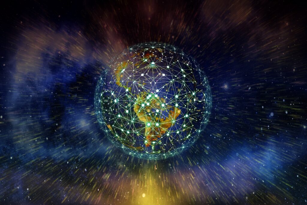 Abstract network visualization symbolizing sensor industry data connections
